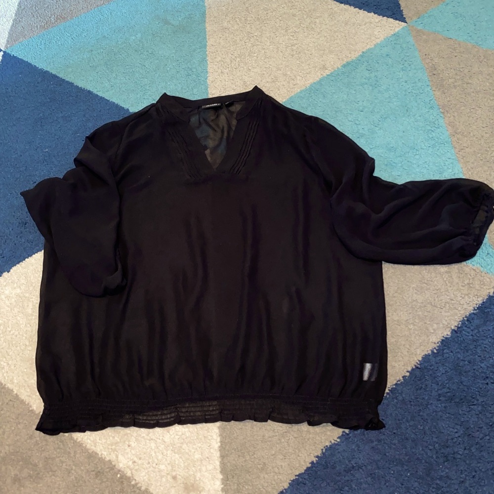 Ana XL sheer black top